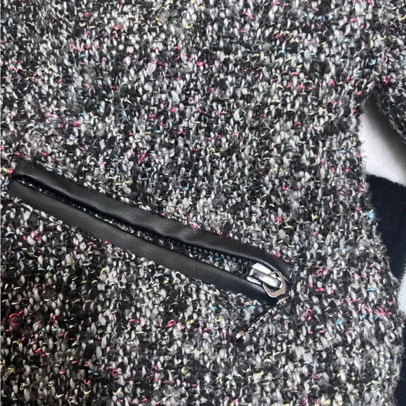 Anthropologie Sanctuary Tweed Cropped Jacket Blazer Zip Pockets Size Small - Picture 14 of 16